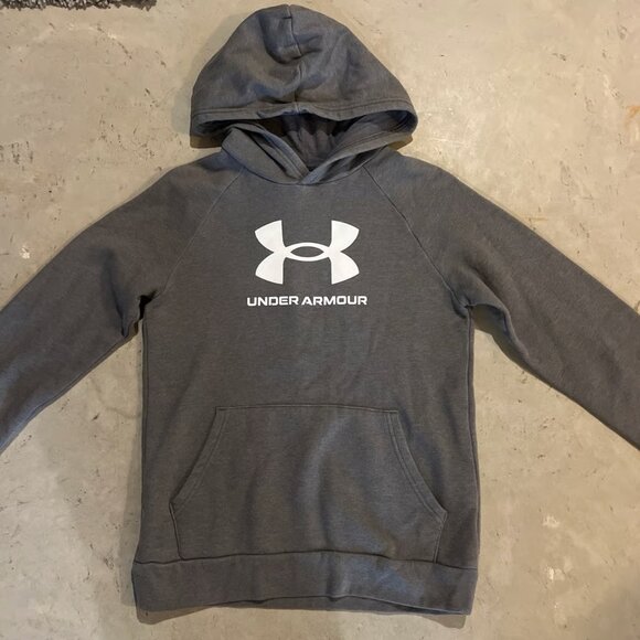 Under Armour Youth Large Gray Hooded Sweatshirt - Picture 1 of 2